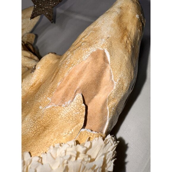 Nicol Sayre Vintage Paper Machet Handcrafted Moon & Star Ornament With Sitting F - Picture 12 of 16